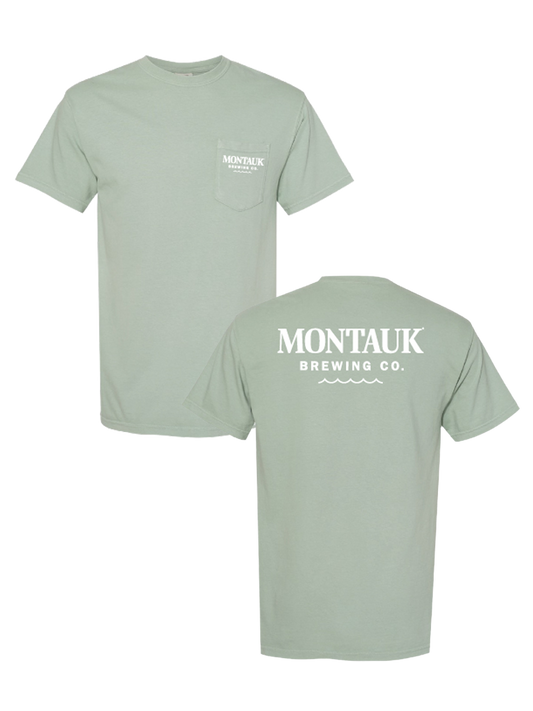 Montauk Brewing Co Pocket Tee Bay Green